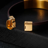 Leather Arrow Bracelets Bangle Men Stainless Steel Bangle Bracelet