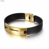 Leather Arrow Bracelets Bangle Men Stainless Steel Bangle Bracelet