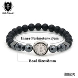 Bitcoin Bracelet Men Hematite Stone Charm Bracelets For Men Gift