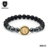 Bitcoin Bracelet Men Hematite Stone Charm Bracelets For Men Gift