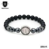 Bitcoin Bracelet Men Hematite Stone Charm Bracelets For Men Gift