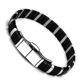 Men Stainless Steel Ceramic Bracelet Clasp Jewelry