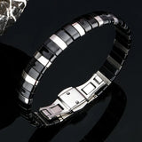 Men Stainless Steel Ceramic Bracelet Clasp Jewelry