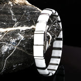 Men Stainless Steel Ceramic Bracelet Clasp Jewelry