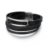 Stainless Steel Men Bracelet Crystal Punk Style Men Bracelet