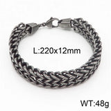 Punk Street Style Men Stainless Steel Bracelet Heavy Motorcycle Men Bracelets