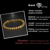 Round Zircon Bracelets Bangles with Yellow Crystal Braclet