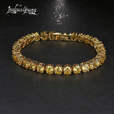 Round Zircon Bracelets Bangles with Yellow Crystal Braclet