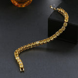 Round Zircon Bracelets Bangles with Yellow Crystal Braclet