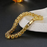 Round Zircon Bracelets Bangles with Yellow Crystal Braclet