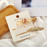 Pearl Beach Shell Conch Feather Hair Clips Set Women Girls Hairpins
