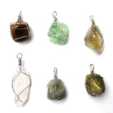 Purple Fluorite Irregular Pendant Natural Stone Jewelry Lot