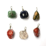 Purple Fluorite Irregular Pendant Natural Stone Jewelry Lot