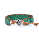 Malachite Tube Beads Leather Wrap Bracelet