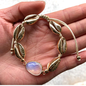 Nature Stone Charm Bracelet PUKA Shell Summer Jewelry Women