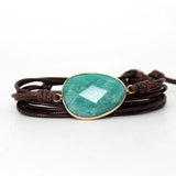 Amazonite Wrap Bracelet Natural Stone Boho Statement Bracelet