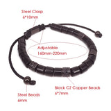 Tulum Collection Bracelet CZ Tube Beads Men Women Onyx Stone