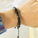 Tulum Collection Bracelet CZ Tube Beads Men Women Onyx Stone
