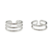 925 Sterling Silver Three Layer Ear Stud Earrings