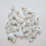 50pcs Natural Opal Stones Heart Charm Pendant 16mm
