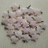 Pink Crystal Stone Star Charms Pendants for DIY Jewelry Making