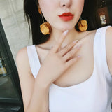 Korea Jewelry Acrylic Painted Petals Earrings Long Drops