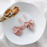 Korea Jewelry Acrylic Painted Petals Earrings Long Drops
