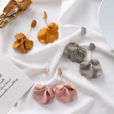 Korea Jewelry Acrylic Painted Petals Earrings Long Drops