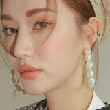 Korea Statement Irregular Pearl Big Hoop Earrings Women Jewelry