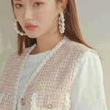 Korea Statement Irregular Pearl Big Hoop Earrings Women Jewelry