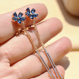 Heart & Flower Zircon Clip Earrings Tassel Ear Clips Women No Piercing