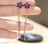 Heart & Flower Zircon Clip Earrings Tassel Ear Clips Women No Piercing