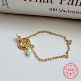 Retro Style Sterling Silver Pearl Pendant Chains Bracelets