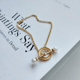 Retro Style Sterling Silver Pearl Pendant Chains Bracelets