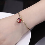Golden Pig Zodiac Birthyear Red Pendant Bracelet Cyber Red Personality