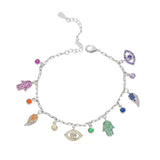 Lucky Wing feather charm Hamsa Bracelets Evil Eye Women Bracelet Fatima