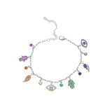 Lucky Wing feather charm Hamsa Bracelets Evil Eye Women Bracelet Fatima