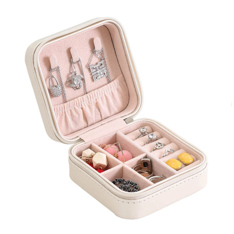 Mini Jewelry Box for Women Rings Earrings Necklaces Travel Jewellery Storage