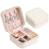 Mini Jewelry Box for Women Rings Earrings Necklaces Travel Jewellery Storage