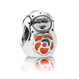 925 Silver Glass Bead Elephant Paw Puppy Charm Jewelry
