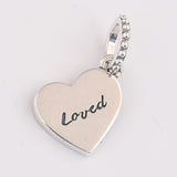 925 Silver Asymmetric Heart Of Love Pendant Charm for DIY Bracelet
