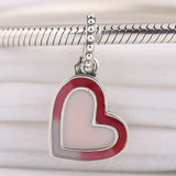 925 Silver Asymmetric Heart Of Love Pendant Charm for DIY Bracelet