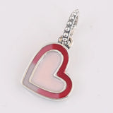 925 Silver Asymmetric Heart Of Love Pendant Charm for DIY Bracelet