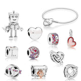 925 Sterling Silver Rob Bot CLUB Dice Sparkling Arrow Charm