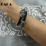 316L Stainless Steel Skull Link Biker Bracelet