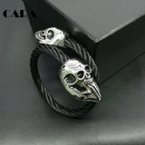 316L Stainless Steel Skull Link Biker Bracelet