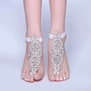 Boho Bridal Foot Chain Lace Ankle Bracelet Barefoot Sandals