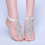 Boho Bridal Foot Chain Lace Ankle Bracelet Barefoot Sandals
