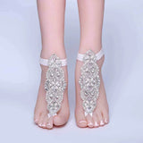 Boho Bridal Foot Chain Lace Ankle Bracelet Barefoot Sandals