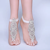 Boho Bridal Foot Chain Lace Ankle Bracelet Barefoot Sandals